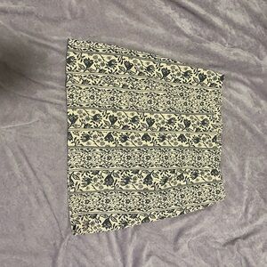 Free People Black and Cream Floral Skirt